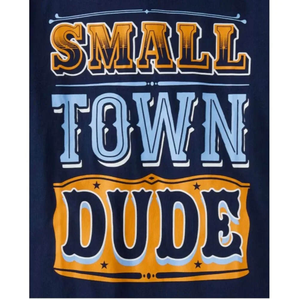 The Children’s Place Boys Small Town Dude Graphic‎ Tee In Tidal - Size L 10-12
